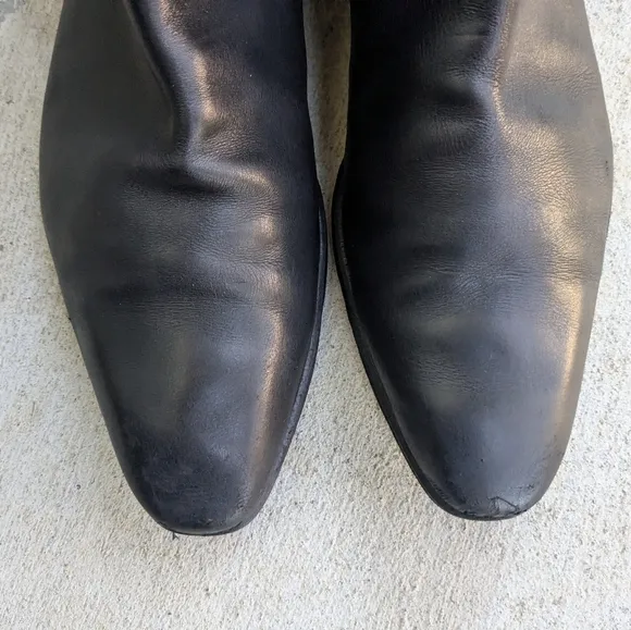 Gucci Side Zip Boots Black Leather Men 10.5