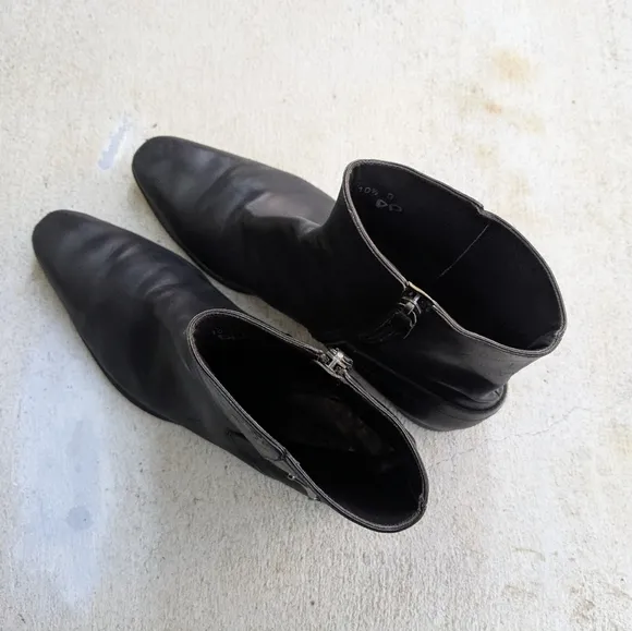 Gucci Side Zip Boots Black Leather Men 10.5
