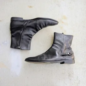 Gucci Side Zip Boots Black Leather Men 10.5