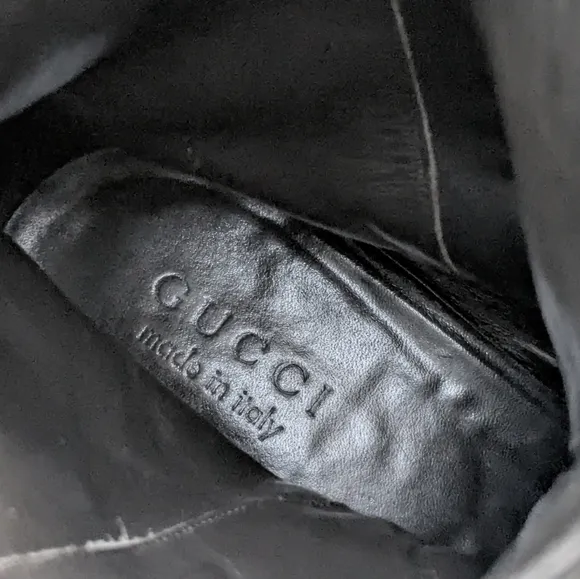 Gucci Side Zip Boots Black Leather Men 10.5