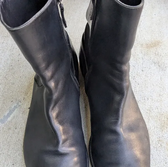 Gucci Side Zip Boots Black Leather Men 10.5