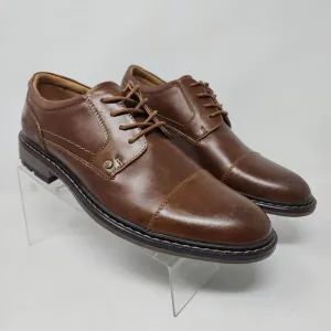 Guess Oxford Shoes Mens 7.5 Brown Sachin Lace Up Faux Leather Logo Dress Casual