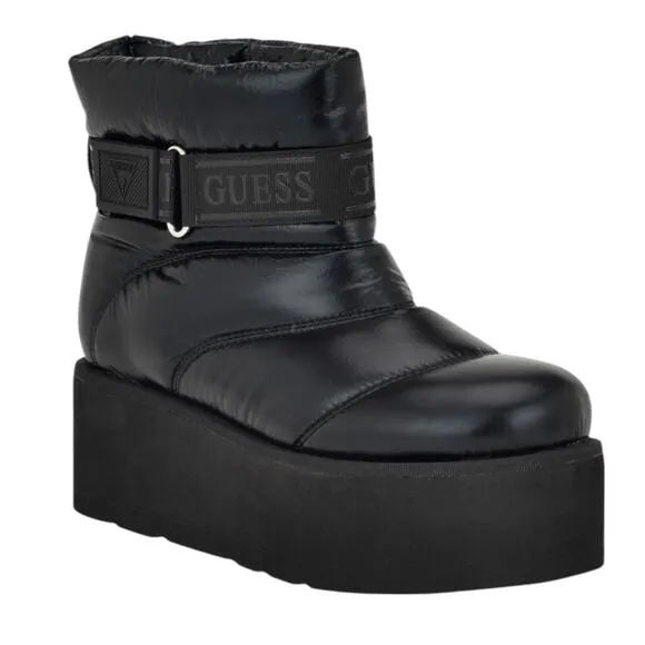 Guess Women's Jilona Platform Cold Weather Quilted Puffer Boots Black Size 8