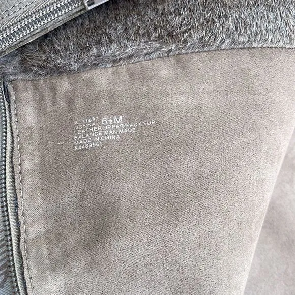 H by Halston Taupe Leather Over-the-knee Boots with Faux Fur - “Donna”, SZ 6.5M