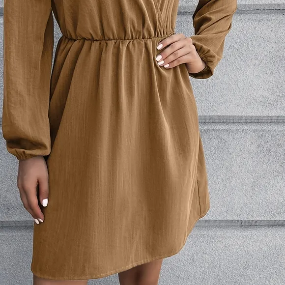 Halle Cold-Shoulder Mini Dress - Tan
