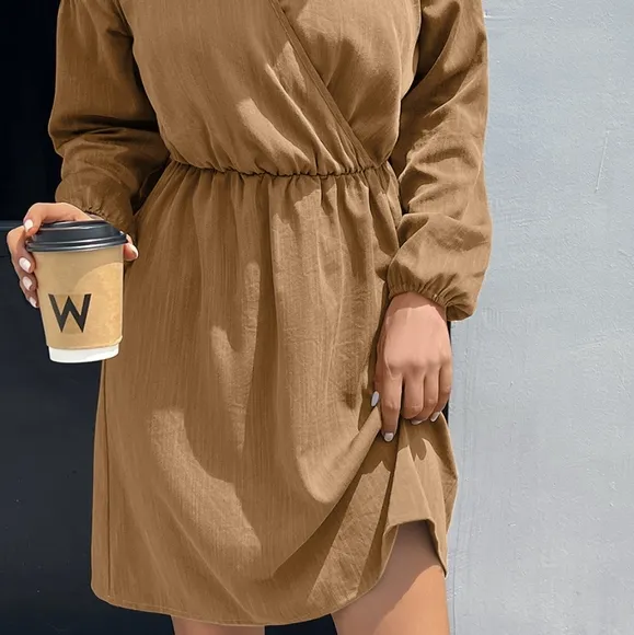 Halle Cold-Shoulder Mini Dress - Tan