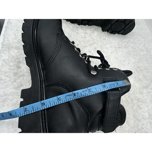 Harley Davidson Ankle Boots Men Size 11.5 Black Leather Adjustable Lace Up 91017