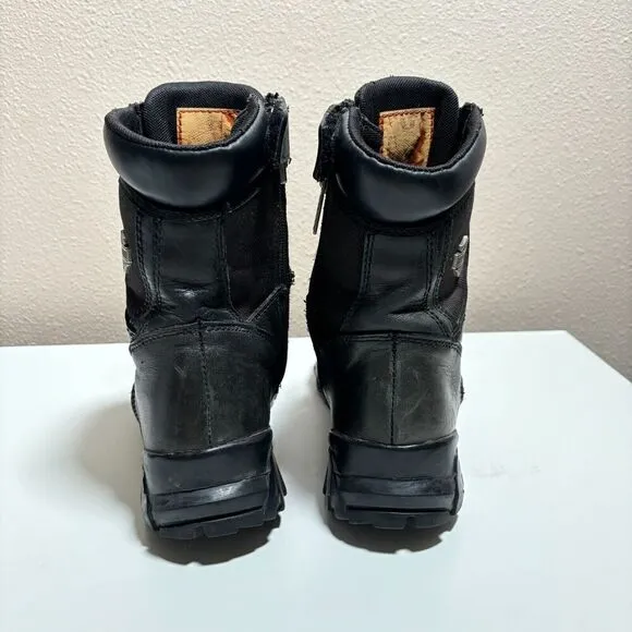 Harley Davidson Hennie Waterproof Black Leather Motorcycle Boot Women 8.5 Vibram