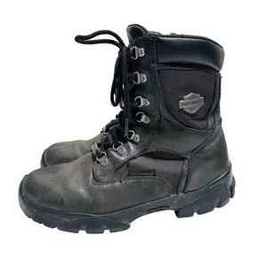 Harley Davidson Hennie Waterproof Black Leather Motorcycle Boot Women 8.5 Vibram