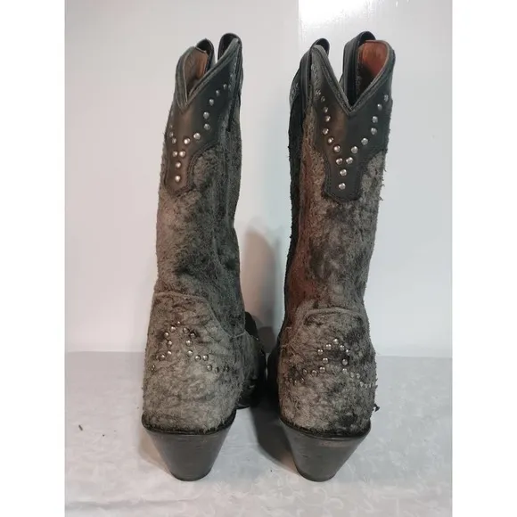 Harley-Davidson Jessa gray leather nickle studs cowboy riding boots woman 8B