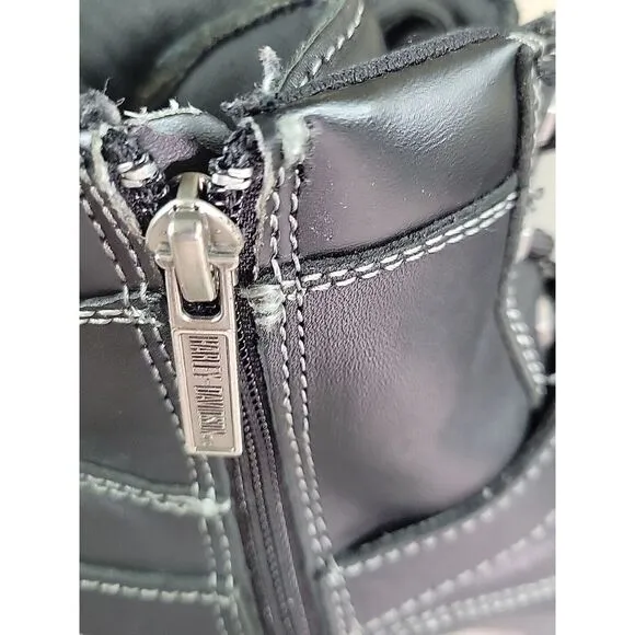 Harley Davidson Leather‎ Boots Lace Up Women Tegan D84424 Black Size 9.5 Buckle