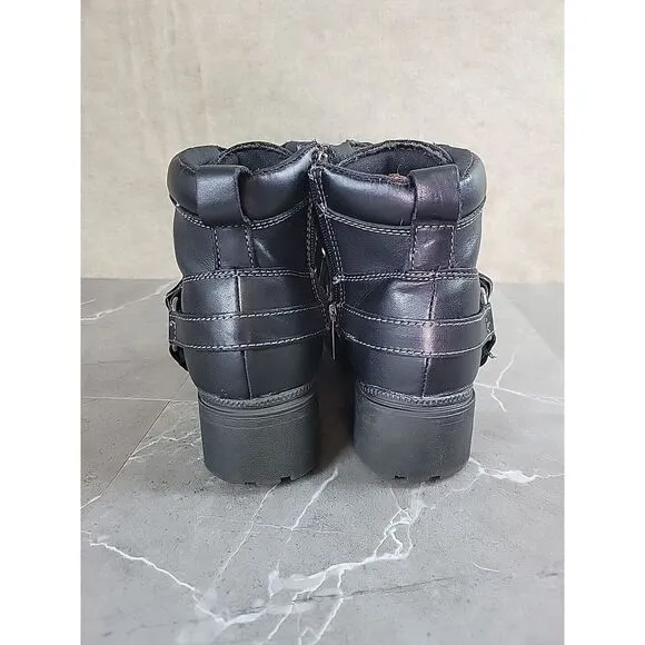 Harley Davidson Leather‎ Boots Lace Up Women Tegan D84424 Black Size 9.5 Buckle