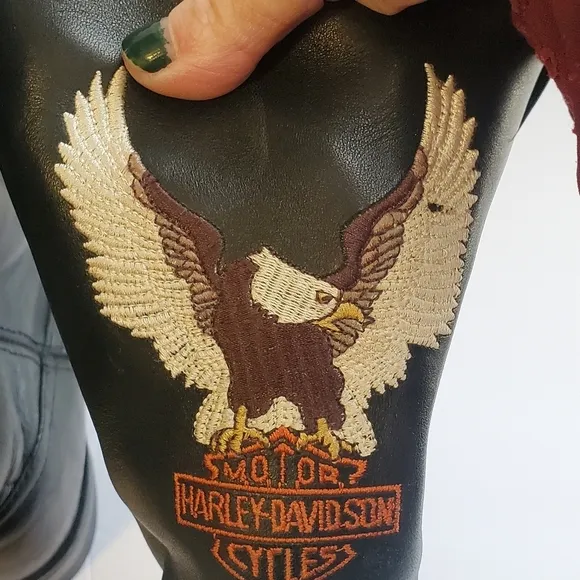 Harley davidson men riding boots. Sz 10. Oil resistant. Black embroidery eagle