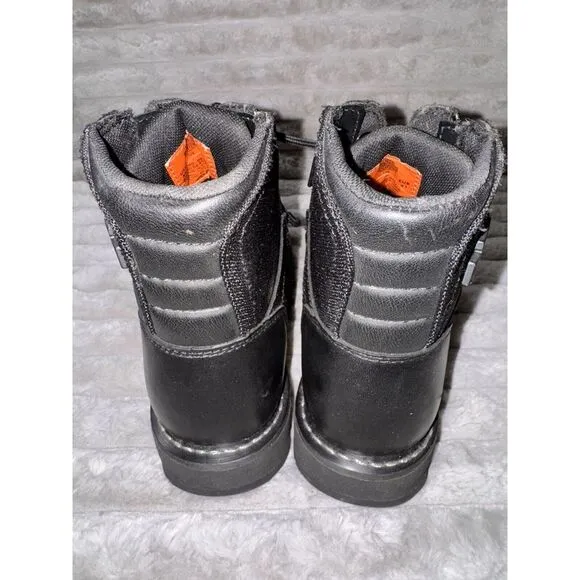 Harley-Davidson Mens 8 Womens 10 Bonham Black Motorcycle Boots (D) BHFO 0551 EUC