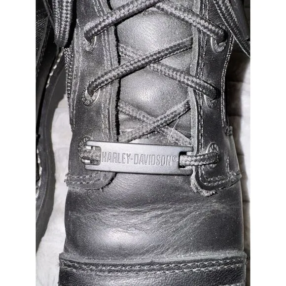Harley-Davidson Mens 8 Womens 10 Bonham Black Motorcycle Boots (D) BHFO 0551 EUC