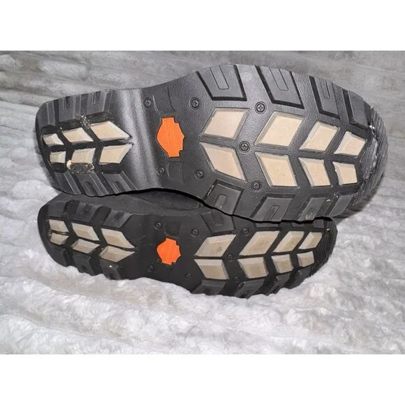 Harley-Davidson Mens 8 Womens 10 Bonham Black Motorcycle Boots (D) BHFO 0551 EUC