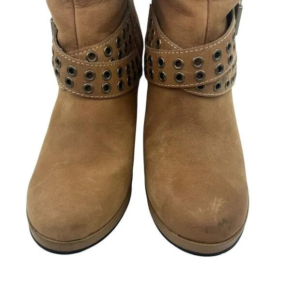 Harley Davidson Women Sz 6.5 Maribel Suede Leather Tall Slouch Heeled Zip Boots