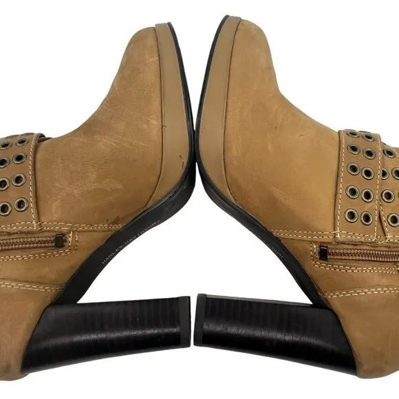 Harley Davidson Women Sz 6.5 Maribel Suede Leather Tall Slouch Heeled Zip Boots