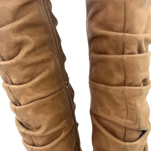 Harley Davidson Women Sz 6.5 Maribel Suede Leather Tall Slouch Heeled Zip Boots