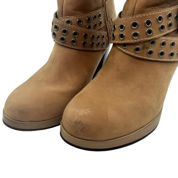 Harley Davidson Women Sz 6.5 Maribel Suede Leather Tall Slouch Heeled Zip Boots