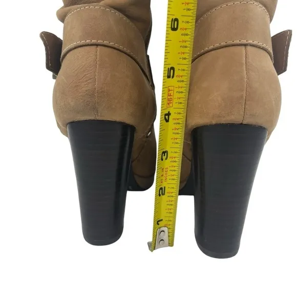 Harley Davidson Women Sz 6.5 Maribel Suede Leather Tall Slouch Heeled Zip Boots