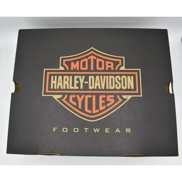 Harley Davidson Mens Size 9 Merton HD Logo Black Leather Motorcycle Boots D93660