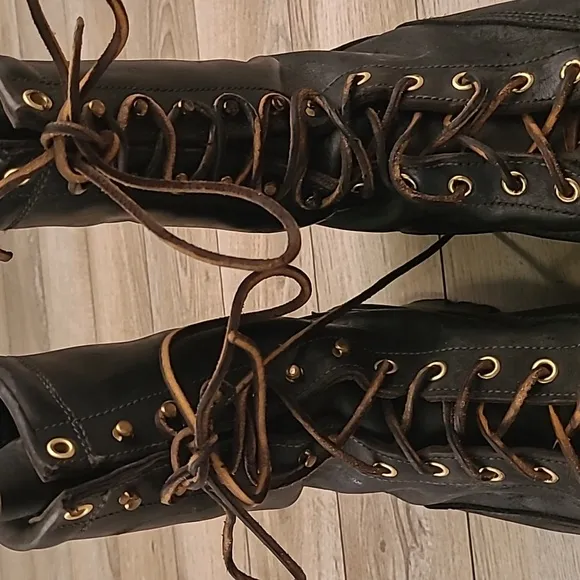 HATHORN‎ EXPLORER H7809 Black Leather Mens 8.5 D Outdoor Smokejumper Boots RARE