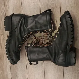 HATHORN‎ EXPLORER H7809 Black Leather Mens 8.5 D Outdoor Smokejumper Boots RARE