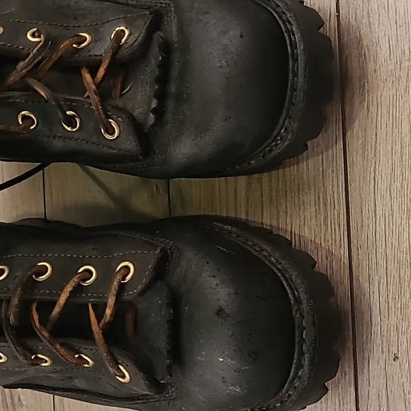 HATHORN‎ EXPLORER H7809 Black Leather Mens 8.5 D Outdoor Smokejumper Boots RARE