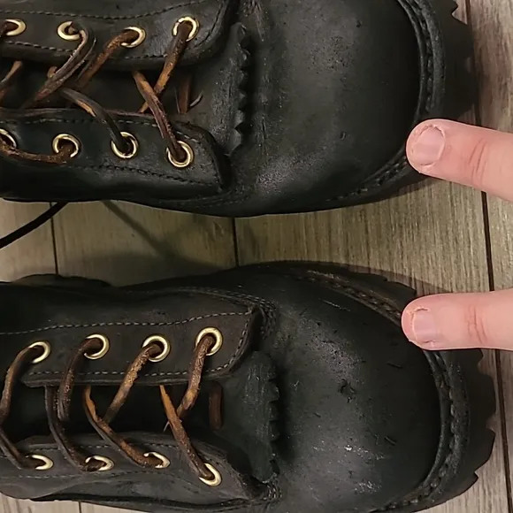 HATHORN‎ EXPLORER H7809 Black Leather Mens 8.5 D Outdoor Smokejumper Boots RARE
