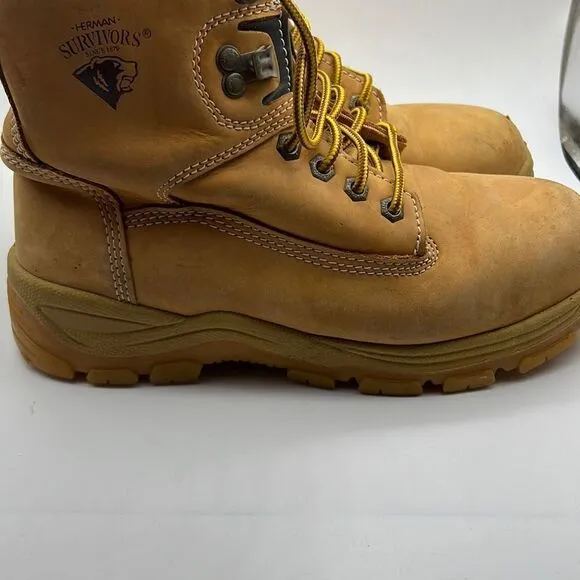 Herman survivors steel toe leather upper Preowned boots- mens 7