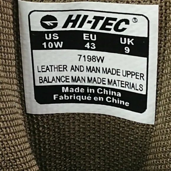 Hi-Tec Hiking Boots Waterproof Suede Men's Size 10W