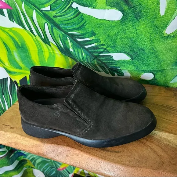 Hogan Mens 7.5/41 Dark Brown Leather Slip On Business Casual Fall Winter Shoes