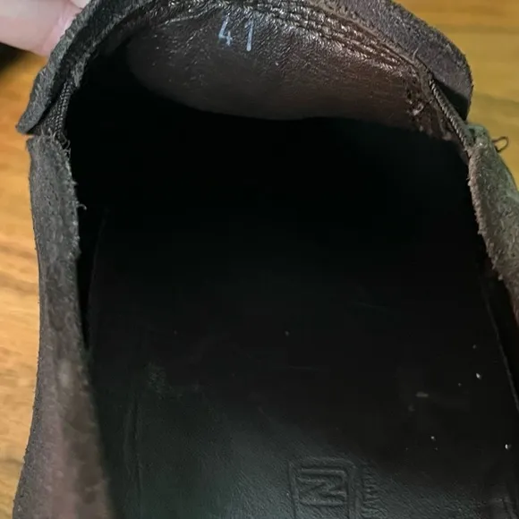 Hogan Mens 7.5/41 Dark Brown Leather Slip On Business Casual Fall Winter Shoes