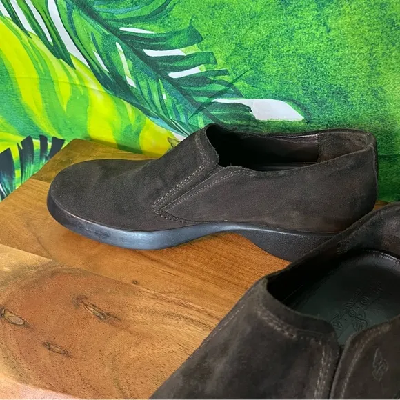 Hogan Mens 7.5/41 Dark Brown Leather Slip On Business Casual Fall Winter Shoes