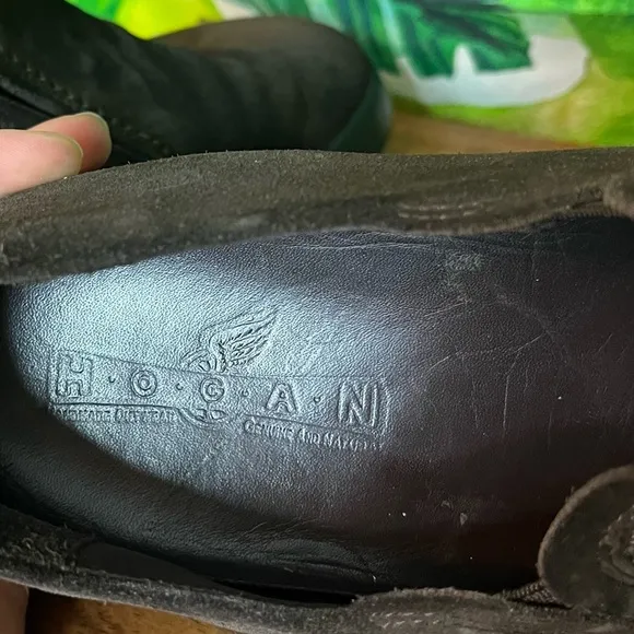 Hogan Mens 7.5/41 Dark Brown Leather Slip On Business Casual Fall Winter Shoes