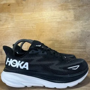 Hoka One One Clifton 9 REFLECTIVE Womens Size 8 Running Shoes Sneakers Black