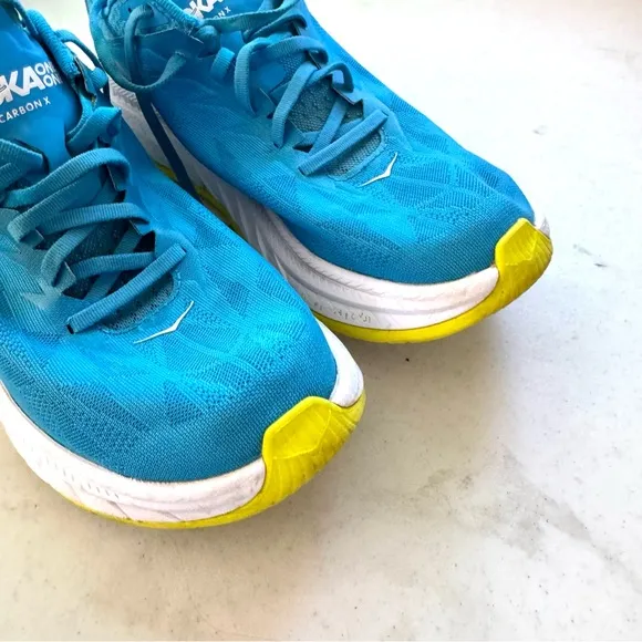 Hoka One One Endurance X 2 Lace Up Athletic Running Shoes Blue Size 9D