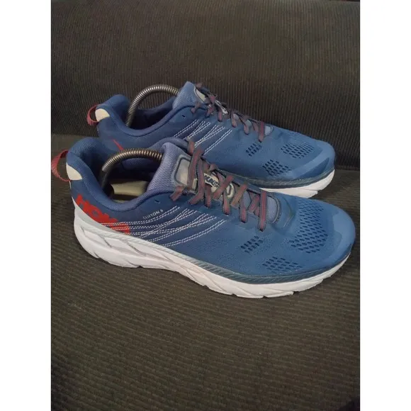Hoka One One Mens Clifton 6 1102872 EBPA Blue Running Shoes Sneakers Size 10
