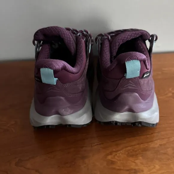 Hoka Shoes Womens 9 Grape Wine Kaha 2 Low GTX Waterproof Gortex Vibram Sole