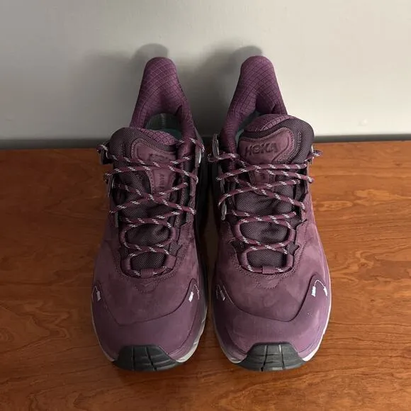 Hoka Shoes Womens 9 Grape Wine Kaha 2 Low GTX Waterproof Gortex Vibram Sole