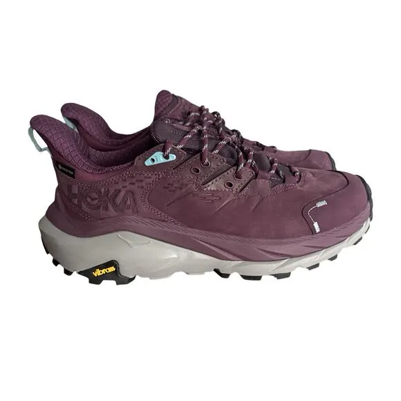 Hoka Shoes Womens 9 Grape Wine Kaha 2 Low GTX Waterproof Gortex Vibram Sole