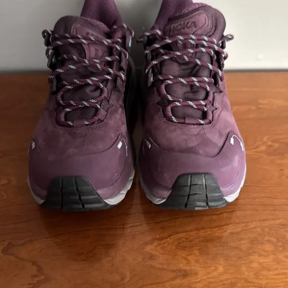 Hoka Shoes Womens 9 Grape Wine Kaha 2 Low GTX Waterproof Gortex Vibram Sole