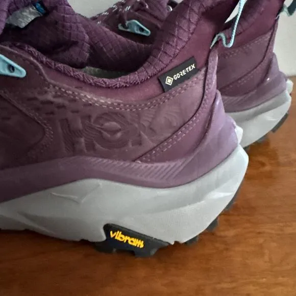 Hoka Shoes Womens 9 Grape Wine Kaha 2 Low GTX Waterproof Gortex Vibram Sole