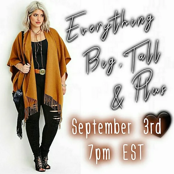 🎉HOSTING 9/3 @7 EST Everything Big Tall and Plus Party 🎉