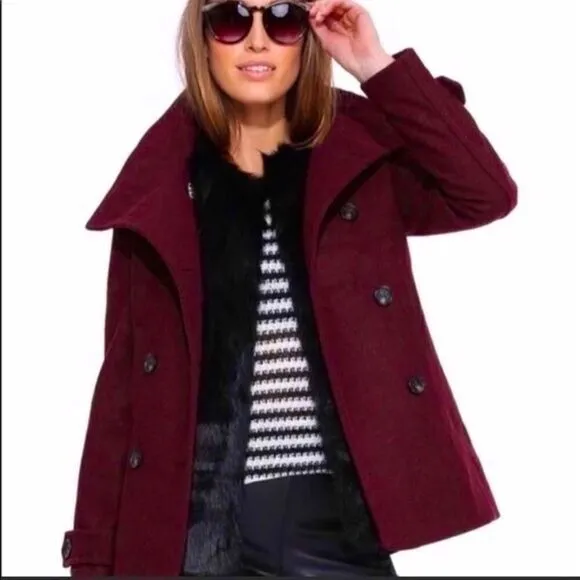 🌟HOST PICK⭐️ H&amp;M burgundy Peacoat.