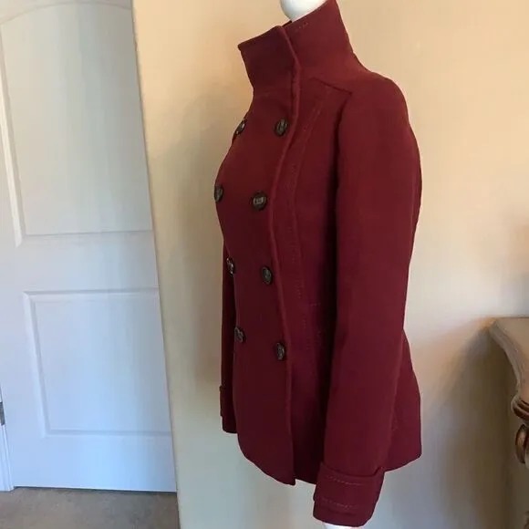 🌟HOST PICK⭐️ H&amp;M burgundy Peacoat.