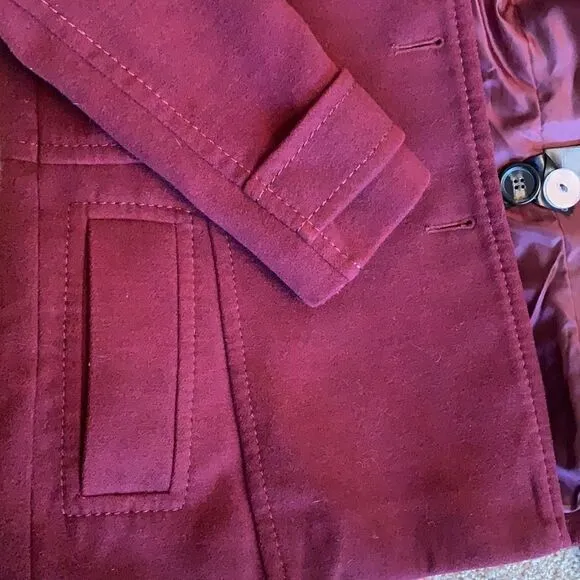 🌟HOST PICK⭐️ H&amp;M burgundy Peacoat.