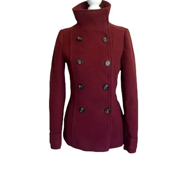 🌟HOST PICK⭐️ H&amp;M burgundy Peacoat.