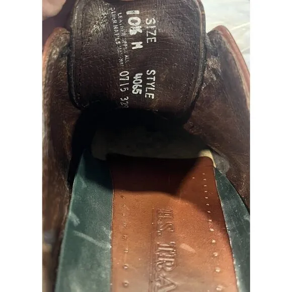 H.S. Trask Men's 10.5 Bozeman Montana Brown Leather Saddle Shoes Oxfords Lace-Up